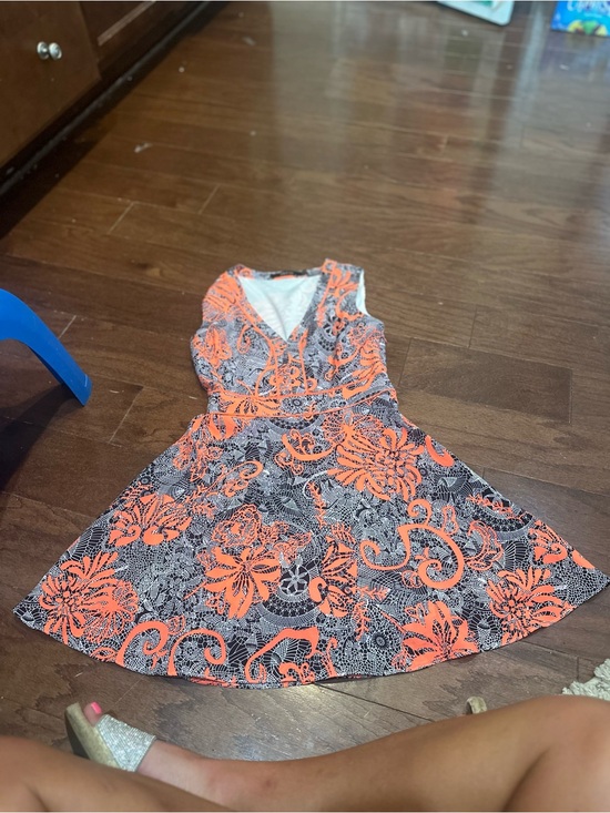 Ark & Co Dresses & Skirts - Ark & Co Orange Floral Fit & Flare Dress